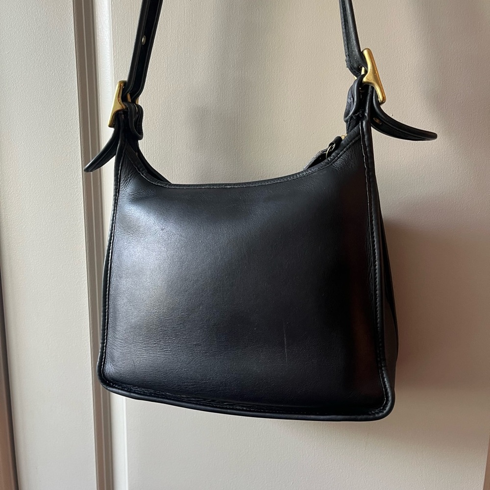 Vintage 90s Coach H9N-9966 Legacy BLACK Zip Bag for Shoulder / Crossbody - Picture 4 of 9